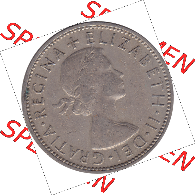 Münzen Großbritannien Umlaufmünzen Sammlung in PNG Großbritannien 1954-1970, 2 Schilling-Florin, Two Shillings, 1961-03 ELIZABETH II DEI GRATIA REGINA (5)... Sammlung