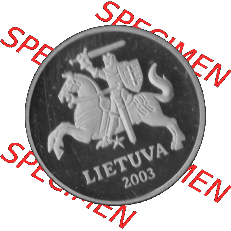 Alte Münze Litauen Kursmünzensatz 1997-2014, 20 Centu 2003-01 Graustufen. Vorderseite in Graustufen der litauischen Münze 2003, auf einen digitalen PNG-Bild der alten... Sammlung