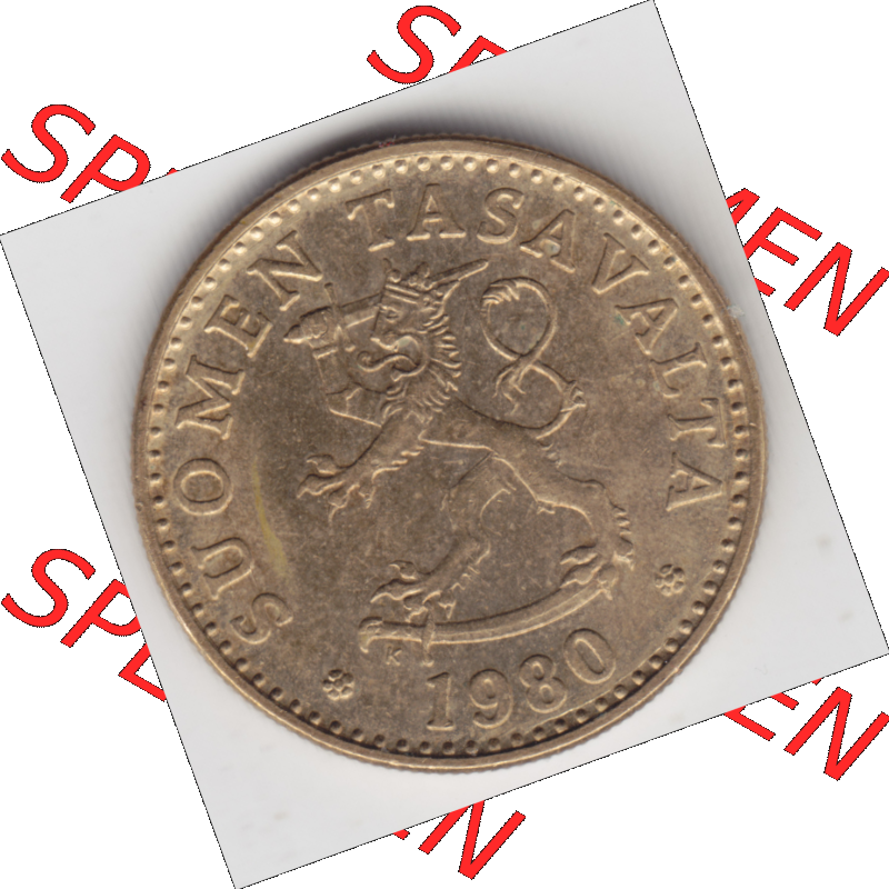 Münze Finnland / SUOMI Umlaufmünzen Sammlung in PNG 1963-1990, 20 Penniä (2) - Digital Münzen-Bildmaterial einer Münze aus Finnland in farbige mit einen Scanner... Sammlung