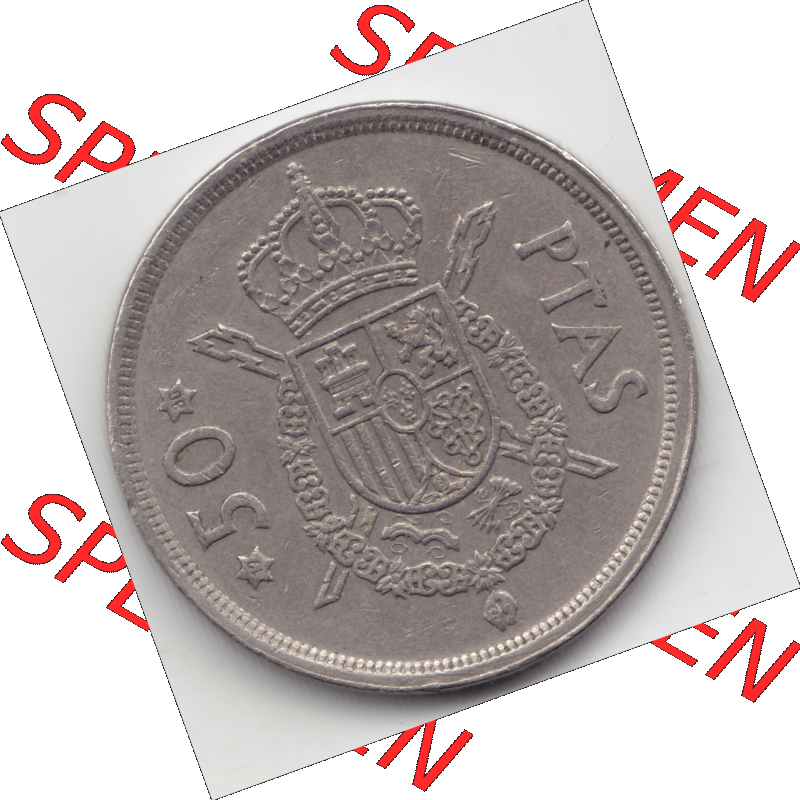 Münze Spanien / España Umlaufmünzen Sammlung in PNG 1975, 1976-1980, 50 PTas, Peseten 1980 (1) - Digitales Münzen-Bildmaterial einer spanischen Münze... Sammlung