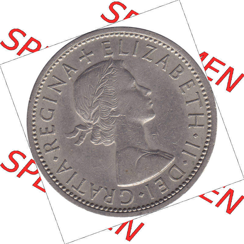 Münzen Großbritannien Umlaufmünzen Sammlung in PNG Großbritannien 1954-1970, 2 Schilling-Florin, Two Shillings, 1966-01 ELIZABETH II DEI GRATIA REGINA (5)... Sammlung