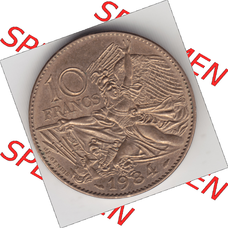 Münze Frankreich Umlaufmünzen Sammlung in PNG 1984-1984, 10 Francs Francois Rude (2) - Digitales Münzen-Bildmaterial einer französischen Francs Münze aus Frankreich... Sammlung