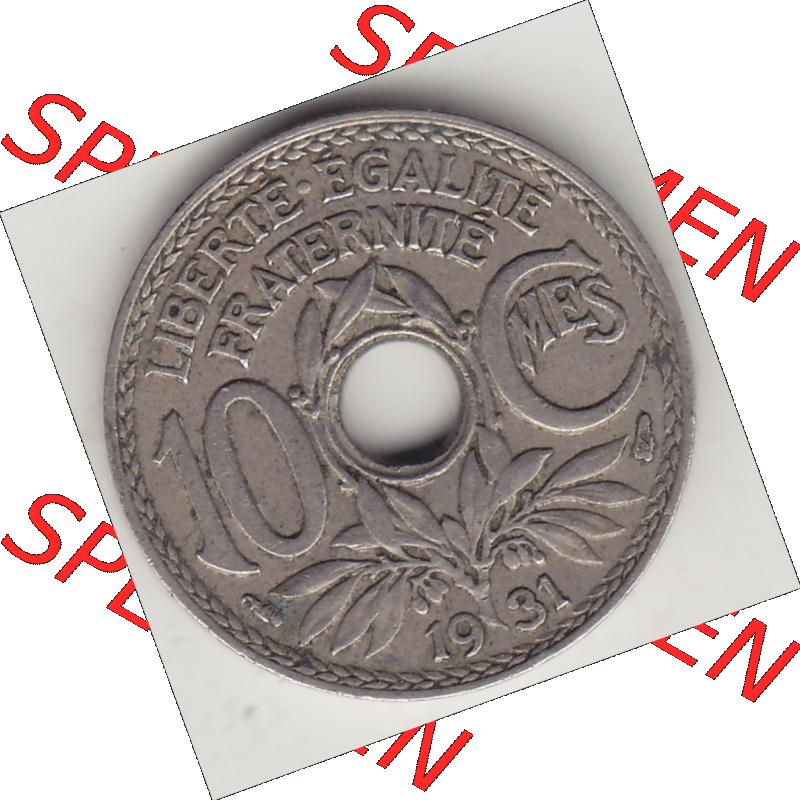 Münze Frankreich Umlaufmünzen Sammlung in PNG 1917-1938, 10 Centimes, 10 CMES EGALITÉ FRATERNITÉ LIBERTÉ 1931-1 (2) - Digitales Münzen-Bildmaterial... Sammlung