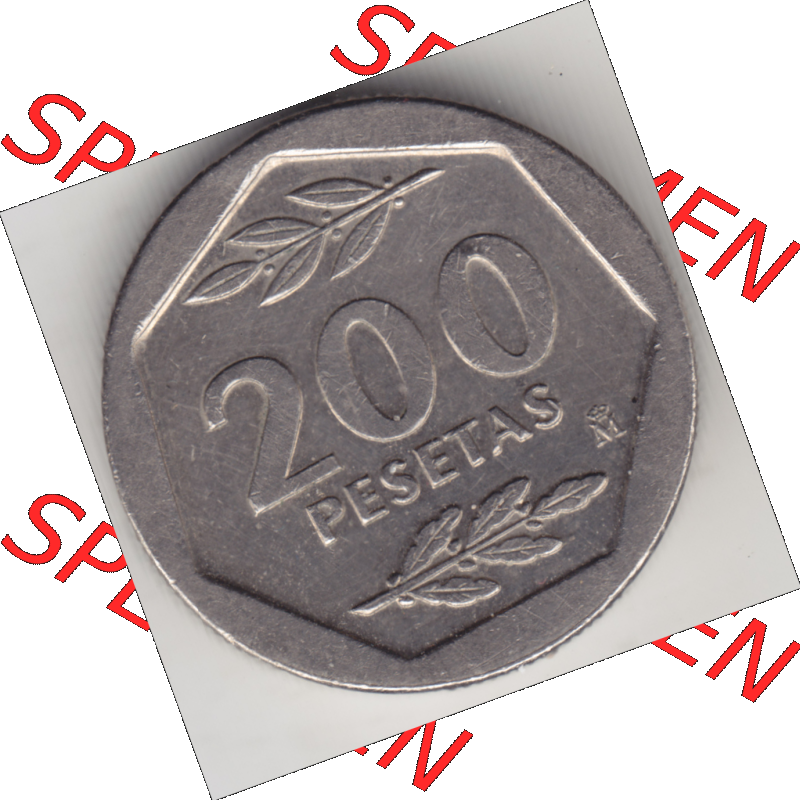Münze Spanien / España Umlaufmünzen Sammlung in PNG 1986-1988, 200 Pesetas - Peseten 1986 (1) - Digitales Münzen-Bildmaterial einer spanischen Münze aus Spanien... Sammlung
