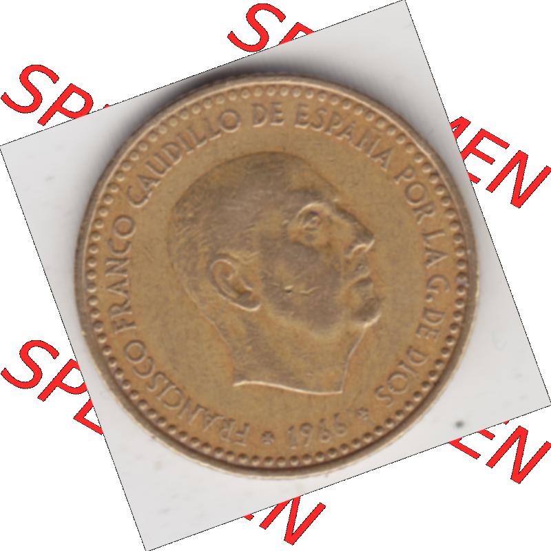 Münze Spanien / España Umlaufmünzen Sammlung in PNG 1966-1966, 1 Peseta, Pesete (2) - Digitales Münzen-Bildmaterial einer spanischen Münze aus Spanien... Sammlung