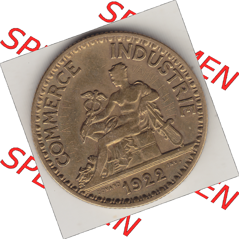 Münze Frankreich Umlaufmünzen Sammlung in PNG 1920-1927, 2 Francs - Franken 1922-1 (1) - Digitales Münzen-Bildmaterial einer französischen Francs Münze aus Frankreich... Sammlung