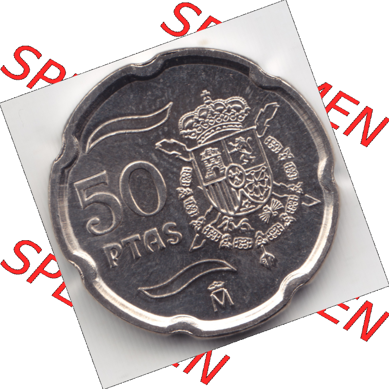 Münze Spanien / España Umlaufmünzen Sammlung in PNG 1998-2000, 50 Ptas, Peseten (1) - Digitales Münzen-Bildmaterial einer spanischen Münze aus Spanien... Sammlung