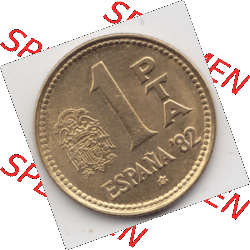Münze Spanien / España Umlaufmünzen Sammlung in PNG 1980-1980, 1 Pesete 1981 (1) - Digitales Münzen-Bildmaterial einer spanischen Münze aus Spanien in farbige... Sammlung