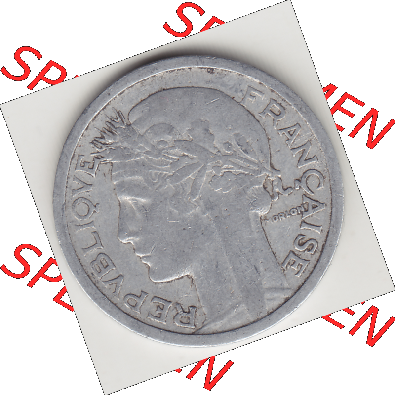 Münze Frankreich Umlaufmünzen Sammlung in PNG 1941-1959, 1 Franken - Francs 1945 (1) - Digitales Münzen-Bildmaterial einer französischen Francs Münze aus Frankreich... Sammlung