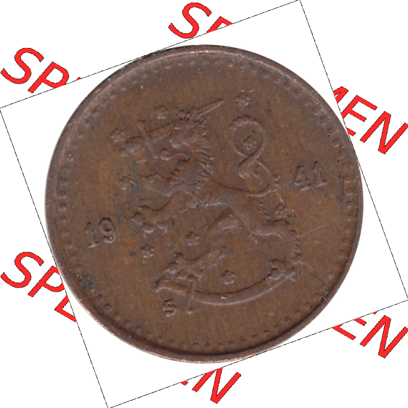 Münze Finnland / SUOMI Umlaufmünzen Sammlung in PNG 1940-1943, 25 Penny, Penniä Lupfer 1941-1 (5) - Digital Münzen-Bildmaterial einer Münze aus Finnland... Sammlung