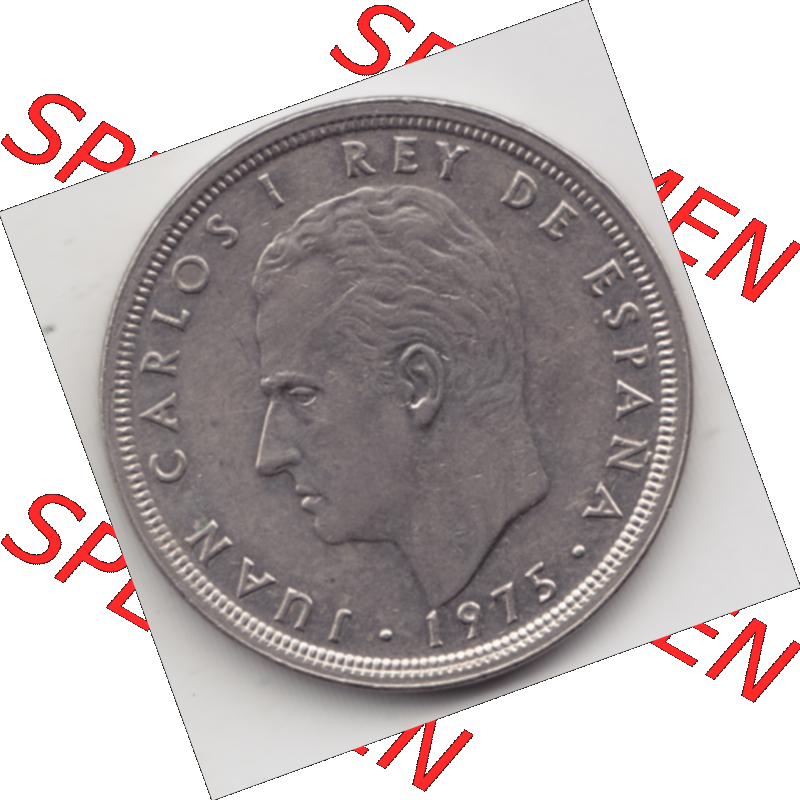 Münze Spanien / España Umlaufmünzen Sammlung in PNG 1975-1975, 50 Peseten (2) - Digitales Münzen-Bildmaterial einer spanischen Münze aus Spanien in farbige... Sammlung