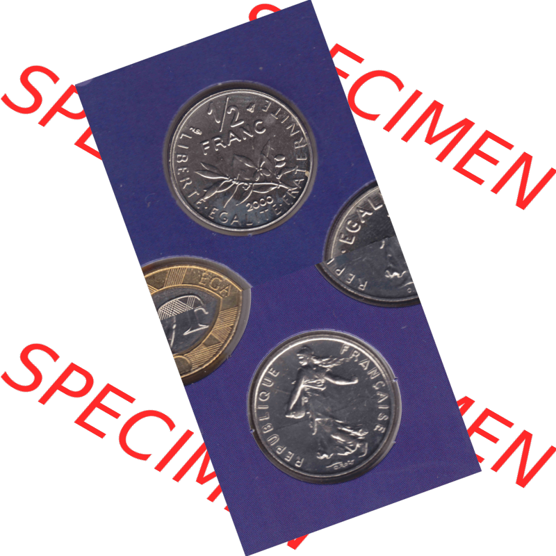 Münze Frankreich aus KMS Umlaufmünzen Sammlung in PNG 2000, 0,50 Francs (4) - Digitales Münzen-Bildmaterial einer französischen Francs Münze aus Frankreich... Sammlung