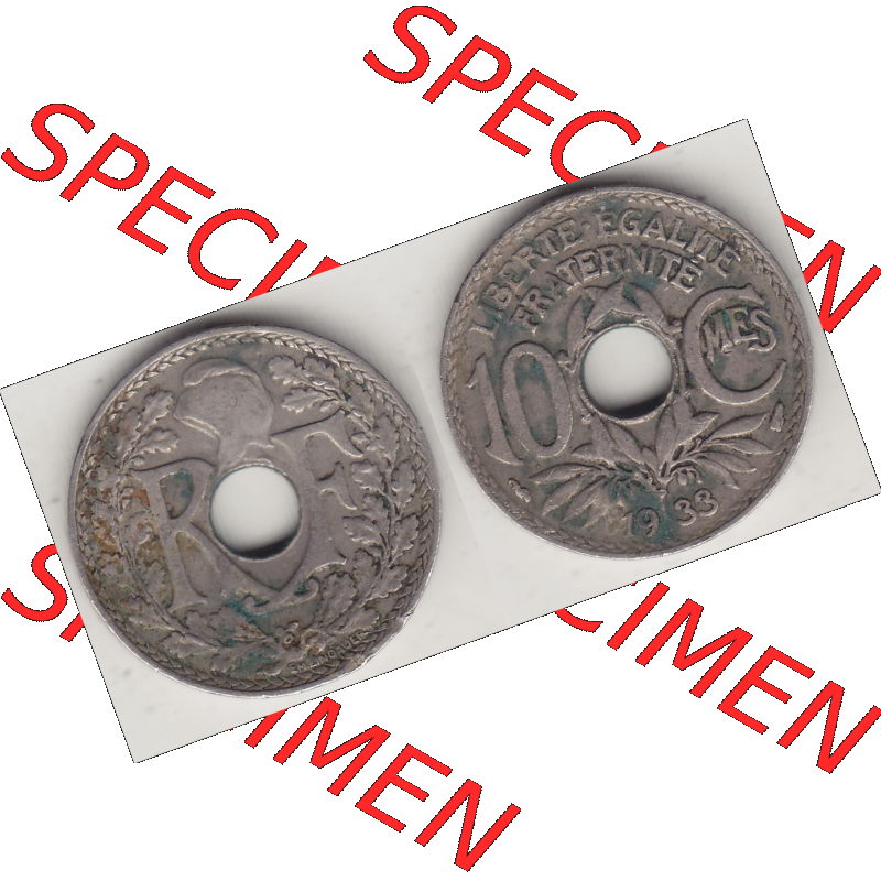 Münze Frankreich Umlaufmünzen Sammlung in PNG 1917-1938, 10 Centimes, 10 CMES EGALITÉ FRATERNITÉ LIBERTÉ 1933-1 (3) - Digitales Münzen-Bildmaterial... Sammlung
