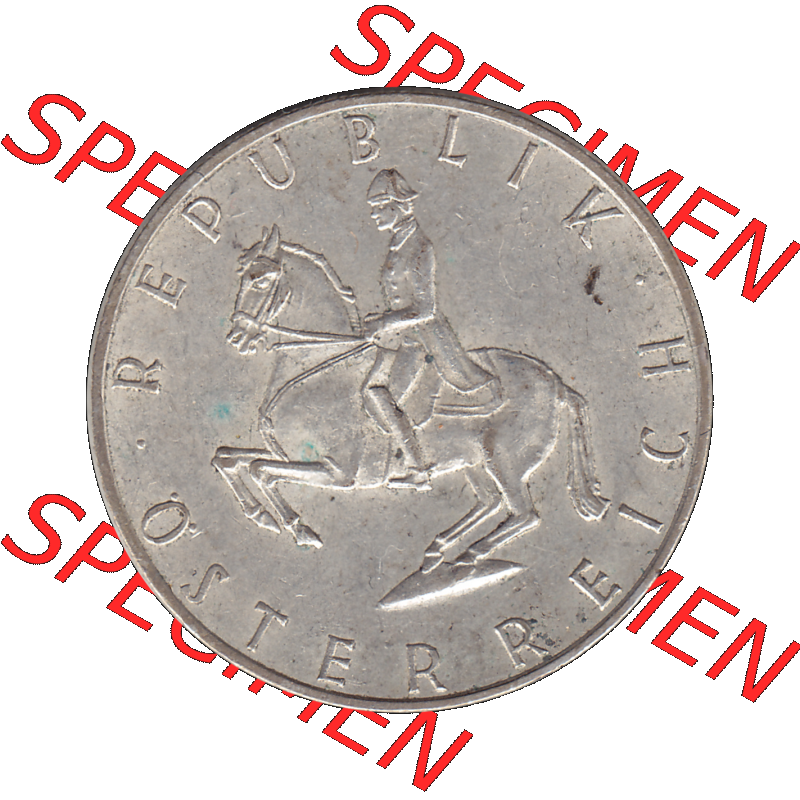 Alte Münze 5 / Fünf Schilling Österreich in original Farbgebung von Scanner transparenten PNG 1960-1968, 5 Fünf Schilling 1965-01, 5,20 Gramm 640er Silber,... Sammlung