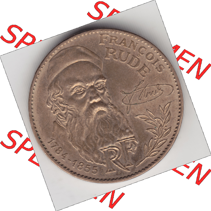 Münze Frankreich Umlaufmünzen Sammlung in PNG 1984-1984, 10 Francs Francois Rude (1) - Digitales Münzen-Bildmaterial einer französischen Francs Münze aus Frankreich... Sammlung