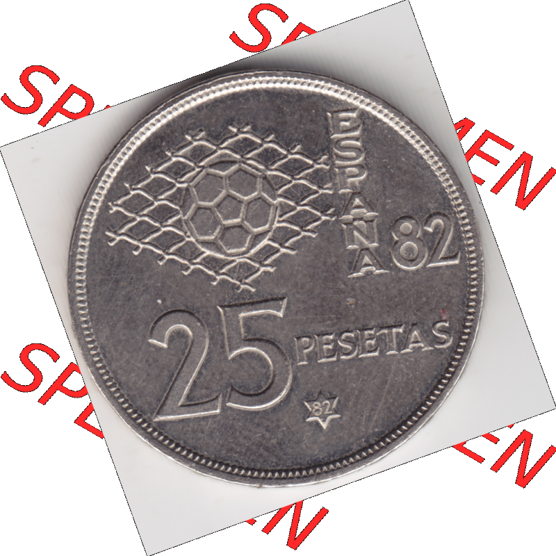 Münze Spanien / España Umlaufmünzen Sammlung in PNG 1980-1982, 25 Pesetas - Peseten 1982 (1) - Digitales Münzen-Bildmaterial einer spanischen Münze aus Spanien... Sammlung