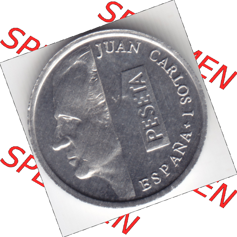 Münze Spanien / España Umlaufmünzen Sammlung in PNG 1989-2001, 1 Peseta, Pesete (1) - Digitales Münzen-Bildmaterial einer spanischen Münze aus Spanien... Sammlung