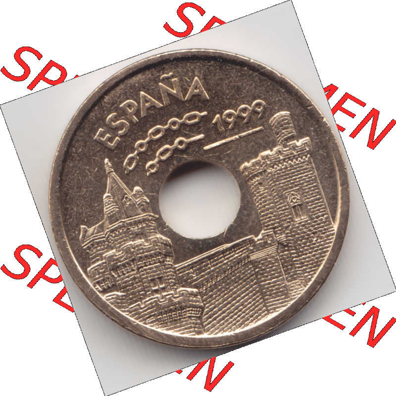 Münze Spanien / España Umlaufmünzen Sammlung in PNG 1999-1999, 25 PTAS, Peseten (2) - Digitales Münzen-Bildmaterial einer spanischen Münze aus Spanien... Sammlung