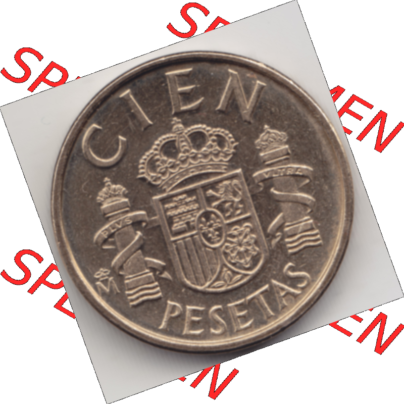 Münze Spanien / España Umlaufmünzen Sammlung in PNG 1982-1990, 100 Cien Peseten 1982 (1) - Digitales Münzen-Bildmaterial einer spanischen Münze aus Spanien... Sammlung