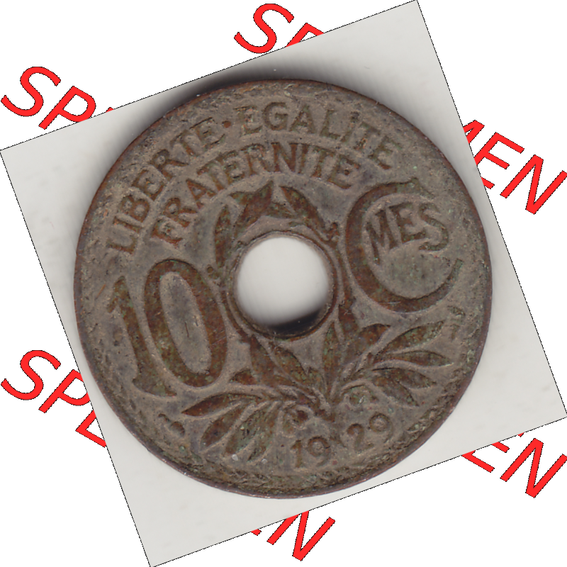 Münze Frankreich Umlaufmünzen Sammlung in PNG 1917-1938, 10 Centimes, 10 CMES EGALITÉ FRATERNITÉ LIBERTÉ 1929-1 (2) - Digitales Münzen-Bildmaterial... Sammlung