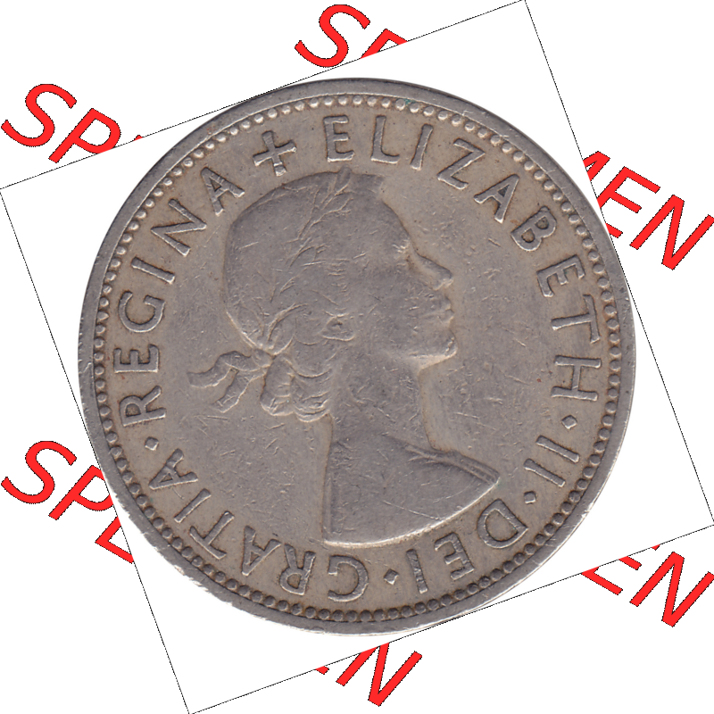 Münzen Großbritannien Umlaufmünzen Sammlung in PNG Großbritannien 1954-1970, 2 Schilling-Florin, Two Shillings, 1954-01 ELIZABETH II DEI GRATIA REGINA (5)... Sammlung