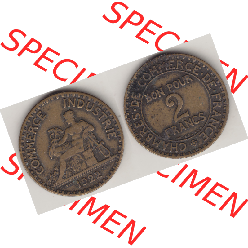 Münze Frankreich Umlaufmünzen Sammlung in PNG 1920-1927, 2 Francs - Franken 1922-2 (3) - Digitales Münzen-Bildmaterial einer französischen Francs Münze aus Frankreich... Sammlung