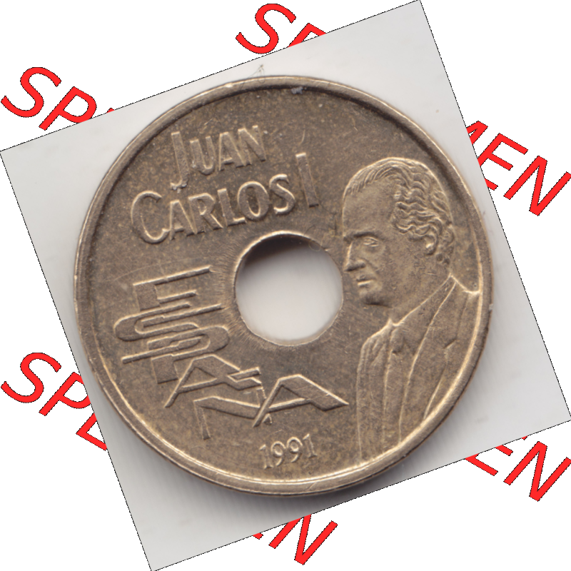 Münze Spanien / España Umlaufmünzen Sammlung in PNG 1990-1991, 25 PTAS - Peseten (2) - Digitales Münzen-Bildmaterial einer spanischen Münze aus Spanien in... Sammlung