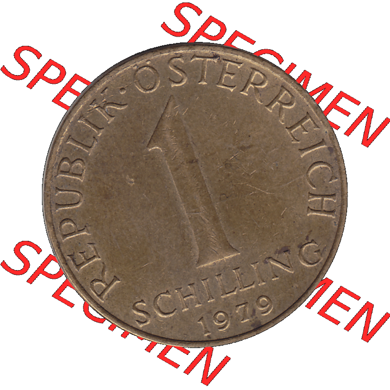 Alte Münzen Österreich 1 / Ein Schilling 1959-2001, 1 Schilling 1979-04. Vorderseite der alten österreichischen 1 / Ein Schilling Münze Edelweiß aus dem Zeitraum... Sammlung