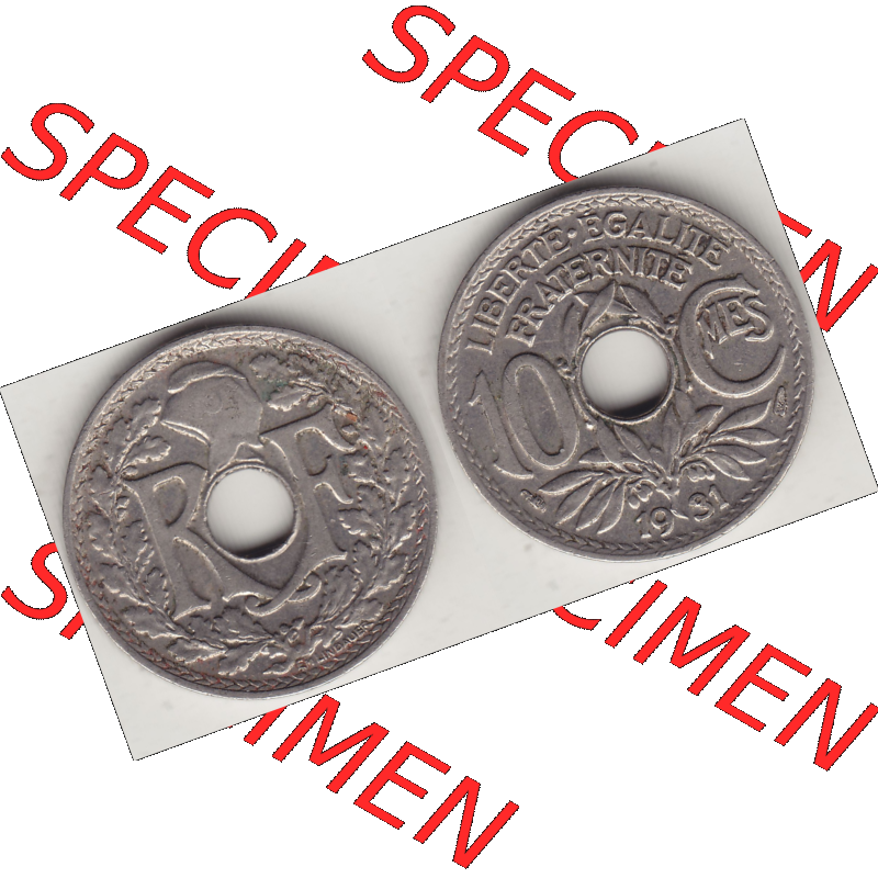 Münze Frankreich Umlaufmünzen Sammlung in PNG 1917-1938, 10 Centimes, 10 CMES EGALITÉ FRATERNITÉ LIBERTÉ 1931-2 (3) - Digitales Münzen-Bildmaterial... Sammlung