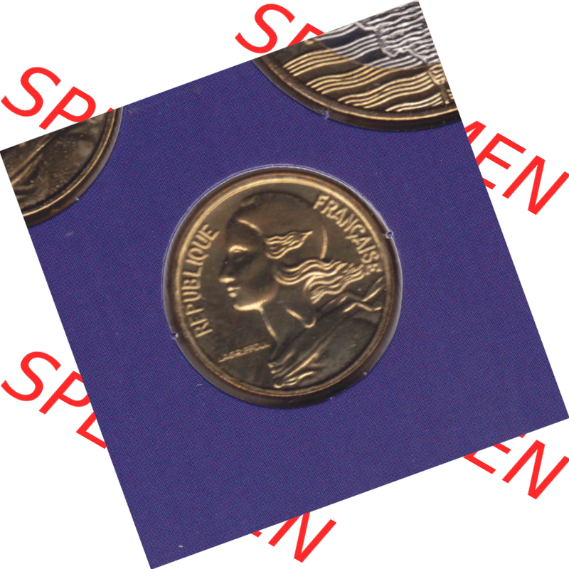 Münze Frankreich Umlaufmünzen Sammlung in PNG 2000, 5 Centimes (2) - Digitales Münzen-Bildmaterial einer französischen Francs Münze aus Frankreich in farbige mit... Sammlung