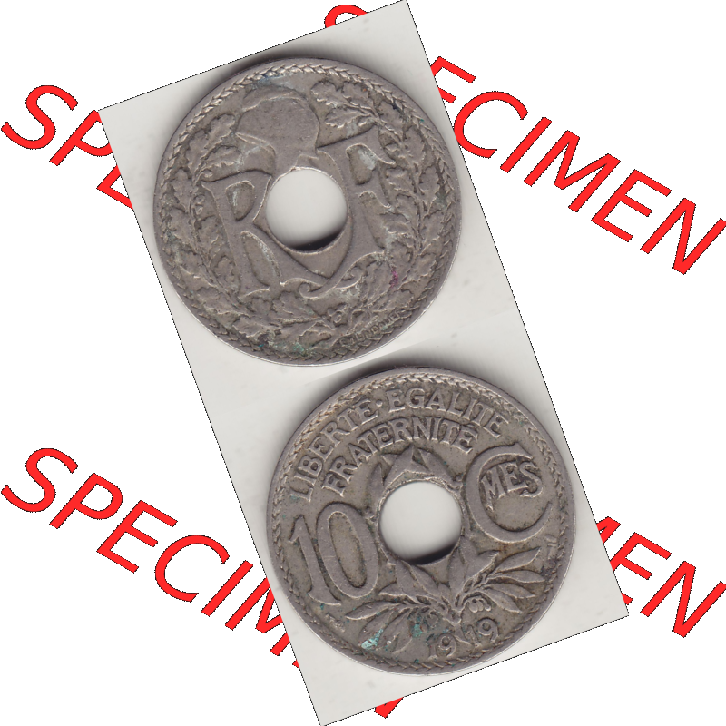 Münze Frankreich Umlaufmünzen Sammlung in PNG 1917-1938, 10 Centimes, 10 CMES EGALITÉ FRATERNITÉ LIBERTÉ 1919-2 (4) - Digitales Münzen-Bildmaterial... Sammlung