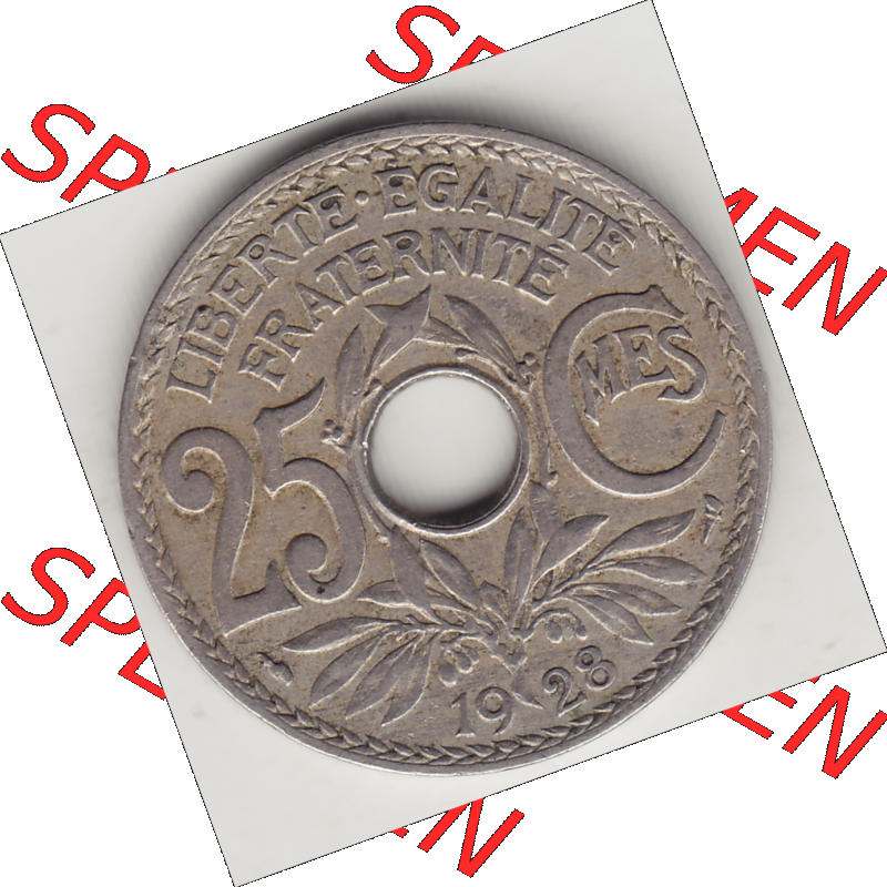 Münze Frankreich Umlaufmünzen Sammlung in PNG 1917-1937, 25 Cmes, Centimes 1928-1 LIBERTE EGALITE FRATERNITE (2) - Digitales Münzen-Bildmaterial einer französischen... Sammlung
