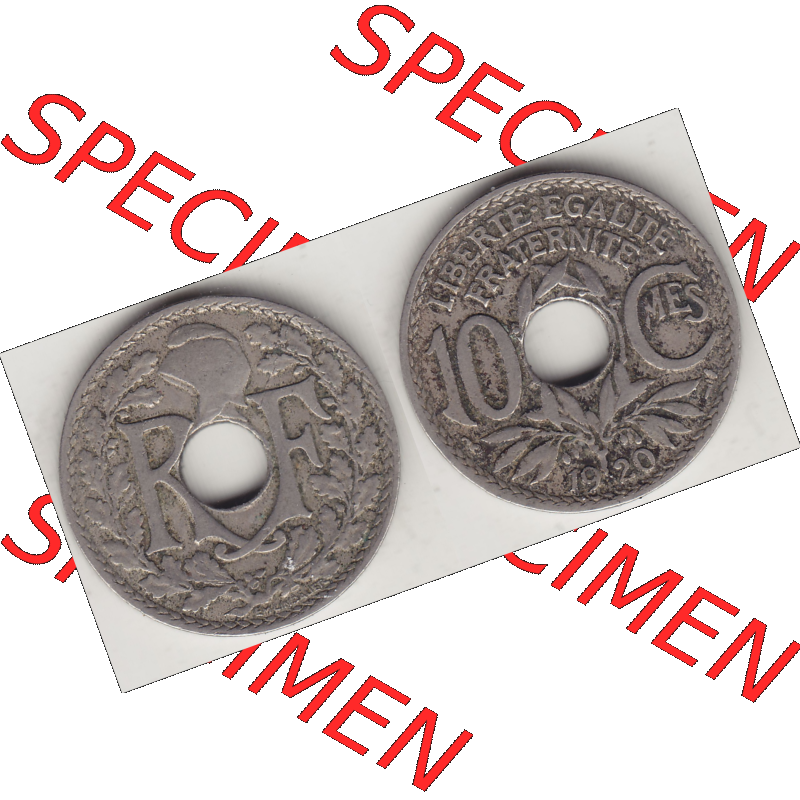 Münze Frankreich Umlaufmünzen Sammlung in PNG 1917-1938, 10 Centimes, 10 CMES EGALITÉ FRATERNITÉ LIBERTÉ 1920-1 (3) - Digitales Münzen-Bildmaterial... Sammlung