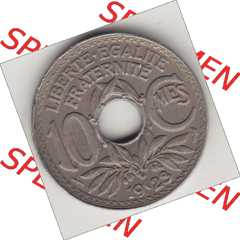 Münze Frankreich Umlaufmünzen Sammlung in PNG 1917-1938, 10 Centimes, RF - Frankreich 10 CMES EGALITÉ FRATERNITÉ LIBERTÉ 1923-1 (2) - Digitales Münzen-Bildmaterial... Sammlung