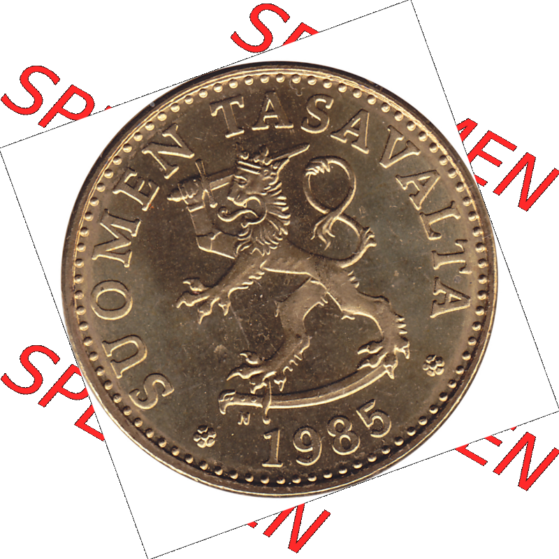 Münze Finnland / SUOMI Umlaufmünzen Sammlung in PNG 1963-1990, 20 Penny Penniä 1985-01, SUOMEN TASAVALTA (5) - Digital Münzen-Bildmaterial einer Münze... Sammlung