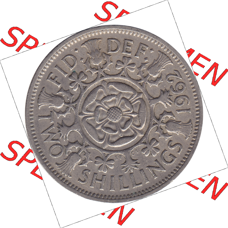 Münzen Großbritannien Umlaufmünzen Sammlung in PNG Großbritannien 1954-1970, 2 Schilling-Florin, Two Shillings, 1962-01 ELIZABETH II DEI GRATIA REGINA (6)... Sammlung