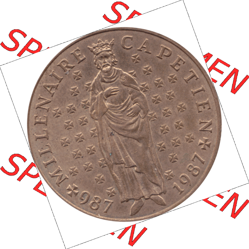Münze Frankreich Umlaufmünzen Sammlung in PNG 1987-1987, 10 Francs 1000 Jahre König Hugo Capet erster König von Frankreich 1987-01 (6) - Digitales Münzen-Bildmaterial... Sammlung