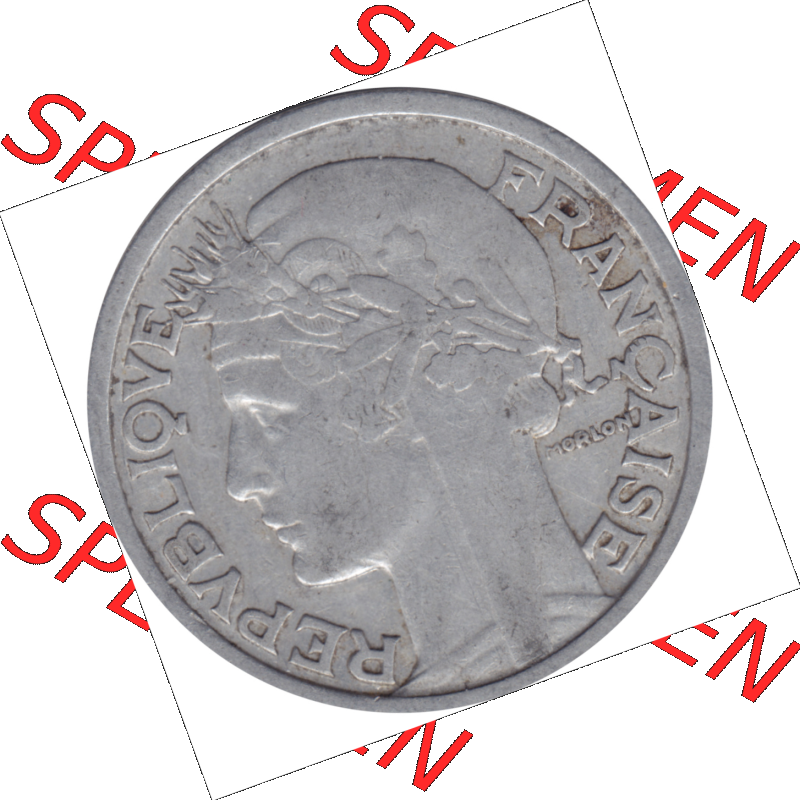 Münze Frankreich Umlaufmünzen Sammlung in PNG 1941-1959, 2 Francs, Franken 1947-01 (6) - Digitales Münzen-Bildmaterial einer französischen Francs Münze aus... Sammlung