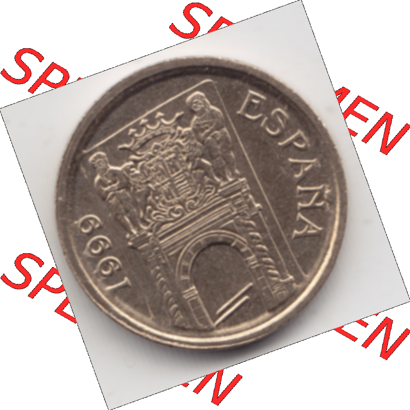 Münze Spanien / España Umlaufmünzen Sammlung in PNG 1999-1999, 5 Peseten (2) - Digitales Münzen-Bildmaterial einer spanischen Münze aus Spanien in farbige... Sammlung