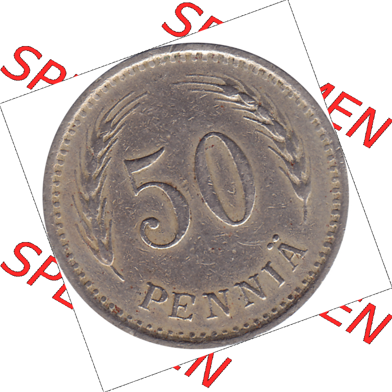 Münze Finnland / SUOMI Umlaufmünzen Sammlung in PNG 1921-1940, 50 Penny, Penniä 1929 (6) - Digital Münzen-Bildmaterial einer Münze aus Finnland in farbige... Sammlung