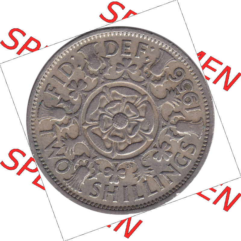 Münzen Großbritannien Umlaufmünzen Sammlung in PNG Großbritannien 1954-1970, 2 Schilling-Florin, Two Shillings, 1956-01 ELIZABETH II DEI GRATIA REGINA (6)... Sammlung