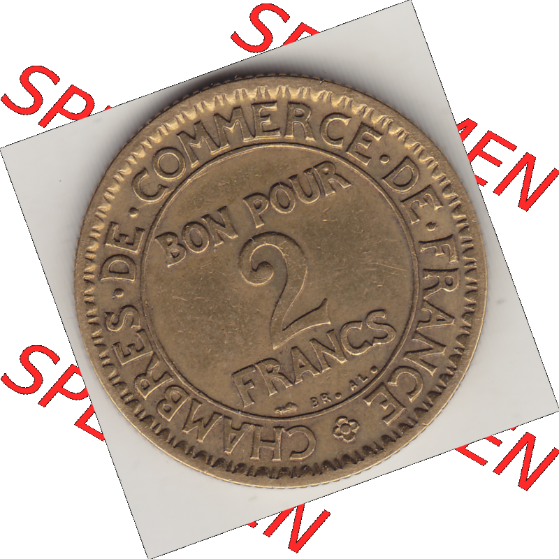 Münze Frankreich Umlaufmünzen Sammlung in PNG 1920-1927, 2 Francs - Franken 1922-1 (2) - Digitales Münzen-Bildmaterial einer französischen Francs Münze aus Frankreich... Sammlung
