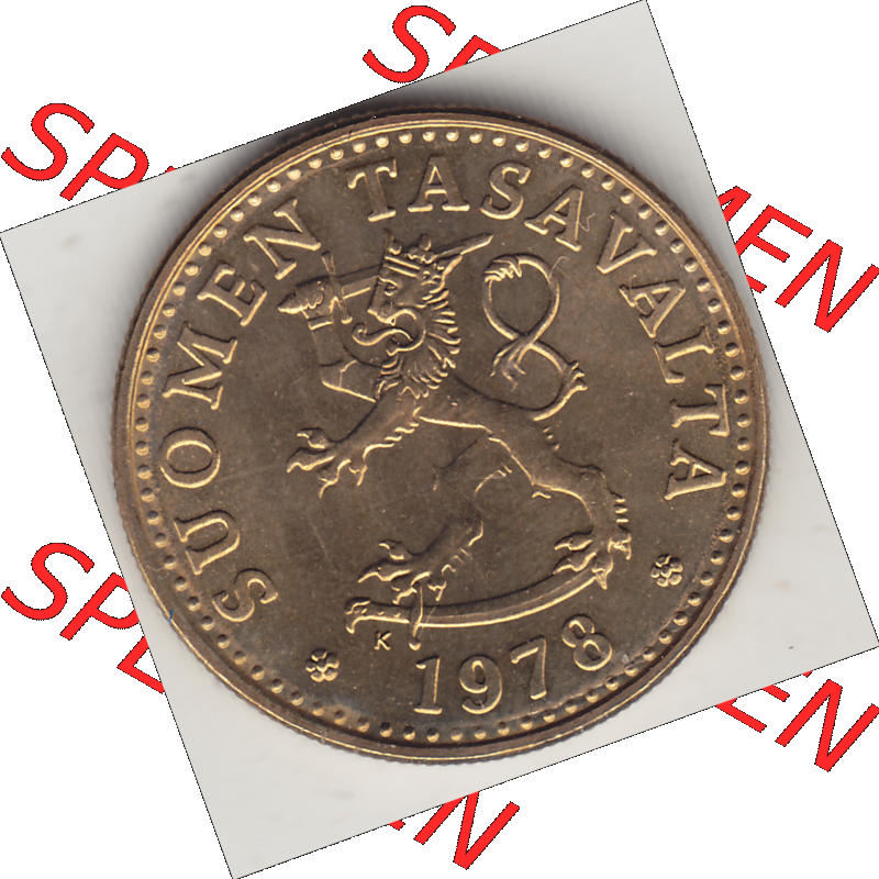 Münze Finnland / SUOMI Umlaufmünzen Sammlung in PNG 1963-1990, 20 Penny, 1978-1 (1) - Digital Münzen-Bildmaterial einer Münze aus Finnland in farbige mit einen... Sammlung
