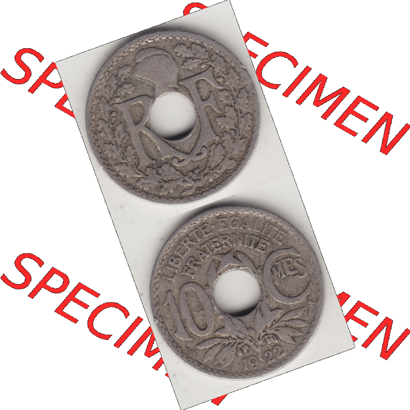 Münze Frankreich Umlaufmünzen Sammlung in PNG 1917-1938, 10 Centimes, 10 CMES EGALITÉ FRATERNITÉ LIBERTÉ 1922-1 (4) - Digitales Münzen-Bildmaterial... Sammlung