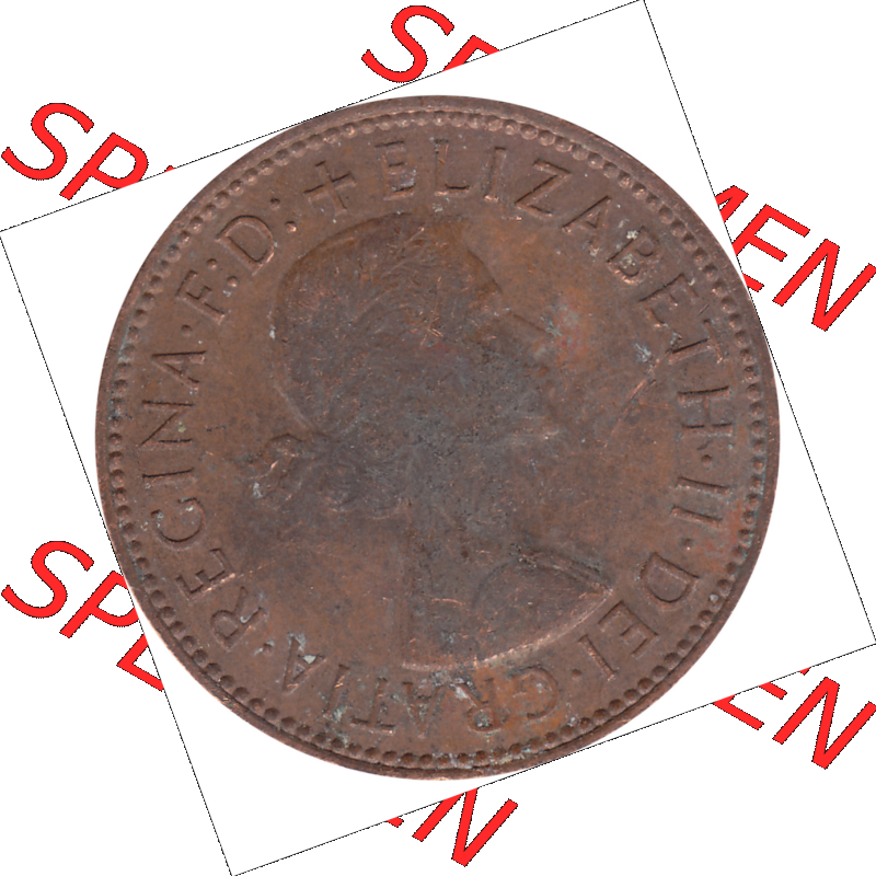 Münzen Großbritannien Umlaufmünzen Sammlung in PNG Großbritannien 1954-1970, Half Penny, Halber Pence 1967-01, Elisabeth II. (5) - Digitales Münzen-Bildmaterial... Sammlung