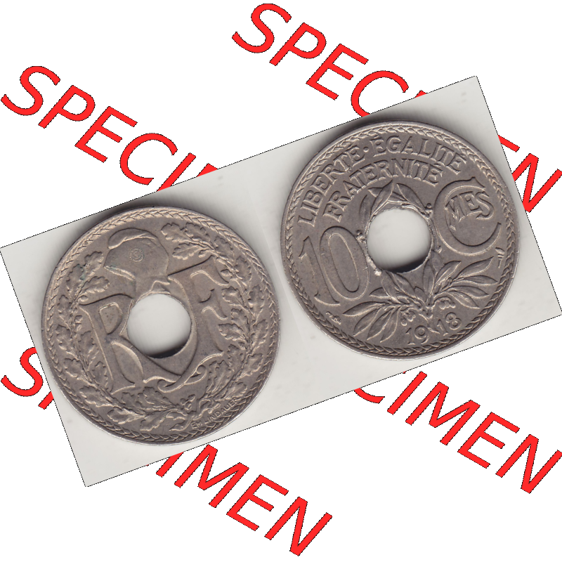 Münze Frankreich Umlaufmünzen Sammlung in PNG 1917-1938, 10 Centimes, RF - Frankreich 10 CMES EGALITÉ FRATERNITÉ LIBERTÉ 1918-1 (3) - Digitales Münzen-Bildmaterial... Sammlung