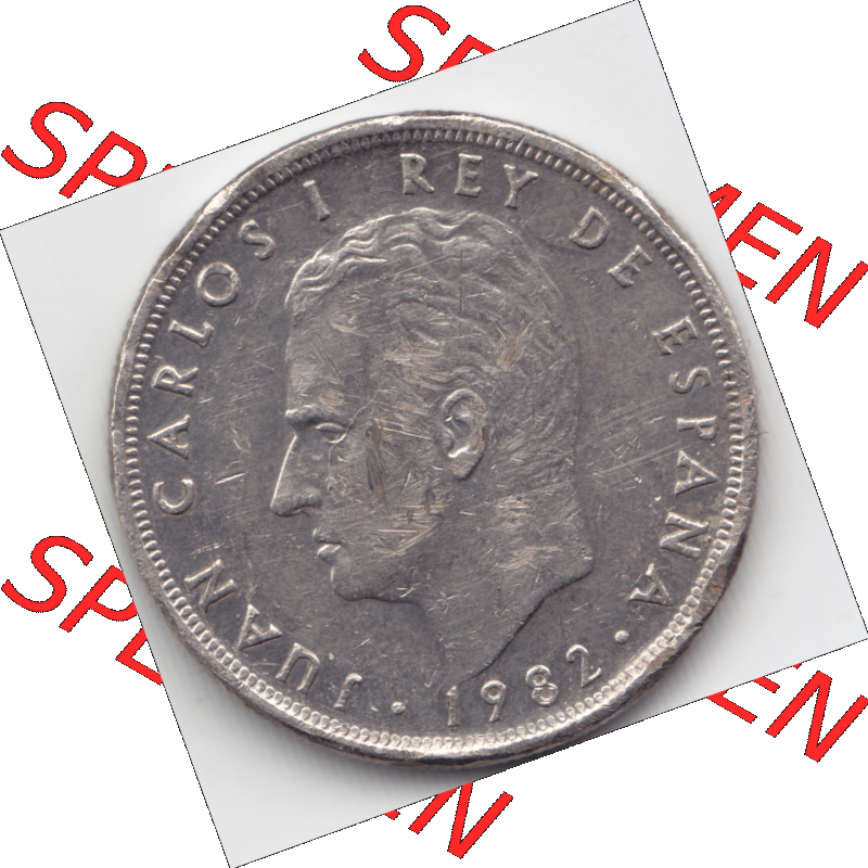 Münze Spanien / España Umlaufmünzen Sammlung in PNG 1982-1989, 5 PETAS, Peseten 1982 (2) - Digitales Münzen-Bildmaterial einer spanischen Münze aus... Sammlung