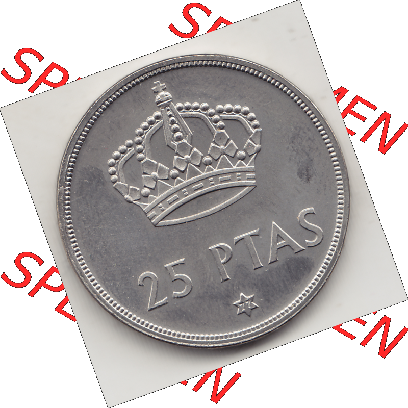 Münze Spanien / España Umlaufmünzen Sammlung in PNG 1975-1980, 25 PTAS Peseten, 1977-1 (2) - Digitales Münzen-Bildmaterial einer spanischen Münze aus... Sammlung