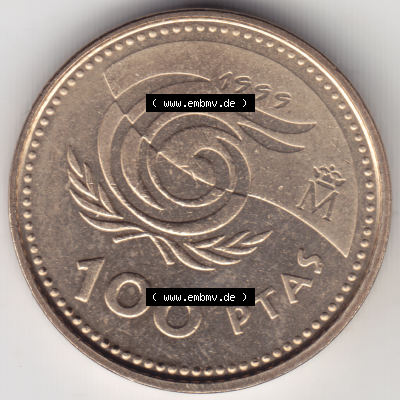 Münze Spanien / España Umlaufmünzen Sammlung in PNG 1999-1999, 100 Ptas, Peseten (1) - Digitales Münzen-Bildmaterial einer spanischen Münze aus Spanien... Sammlung