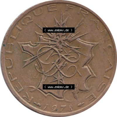 Münze Frankreich Umlaufmünzen Sammlung in PNG 1974-1987, 10 Franken-Francs 1978-01 (6) - Digitales Münzen-Bildmaterial einer französischen Francs Münze aus Frankreich... Sammlung